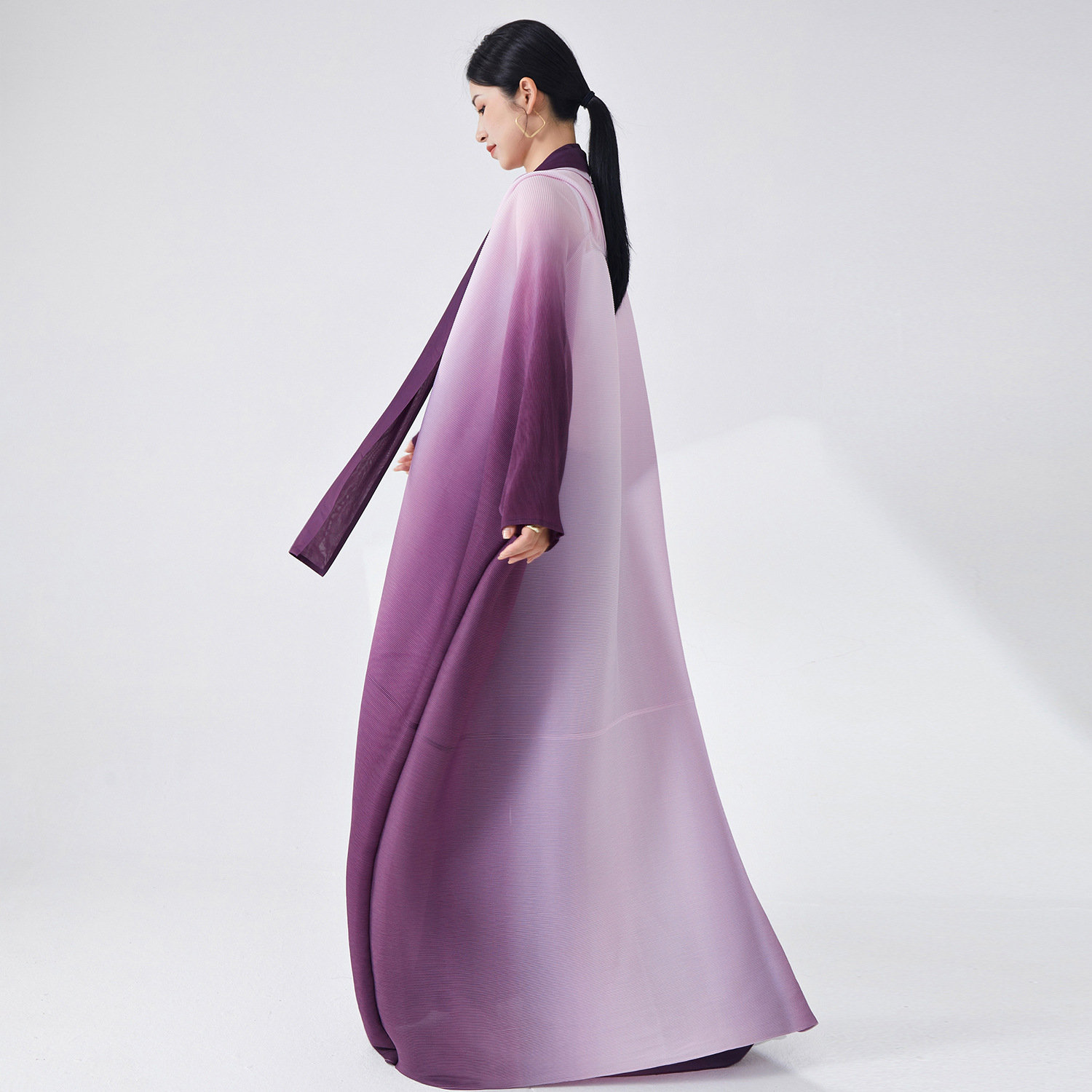 Middle Eastern Foreign Trade Muslim-style Robe, Popular Women's Clothing, Gradient Loose Plus-size Cardigan Coat,_ecoleips.com