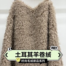 滩羊毛大羊毛卷羊卷绒布料 服装大衣包包毛绒面料兔毛绒布面料