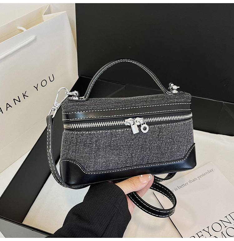 Bolso de diseño de nicho para mujeres nueva moda denim cross-border color contrastante empalme bolso de hombro de tendencia bolso pequeño
