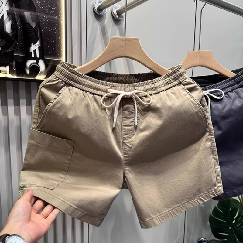 Men's Pants Summer Trendy Brand Japanese Stretch Workwear Casual Shorts Men's Loose Three-point Pants