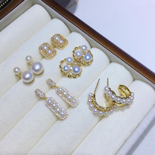 Purple Moon French Commuter Multi-Bead Series tian Ran Freshwater Pearl Earrings Royal Court Wind Earrings Earrings Earrings Earrings