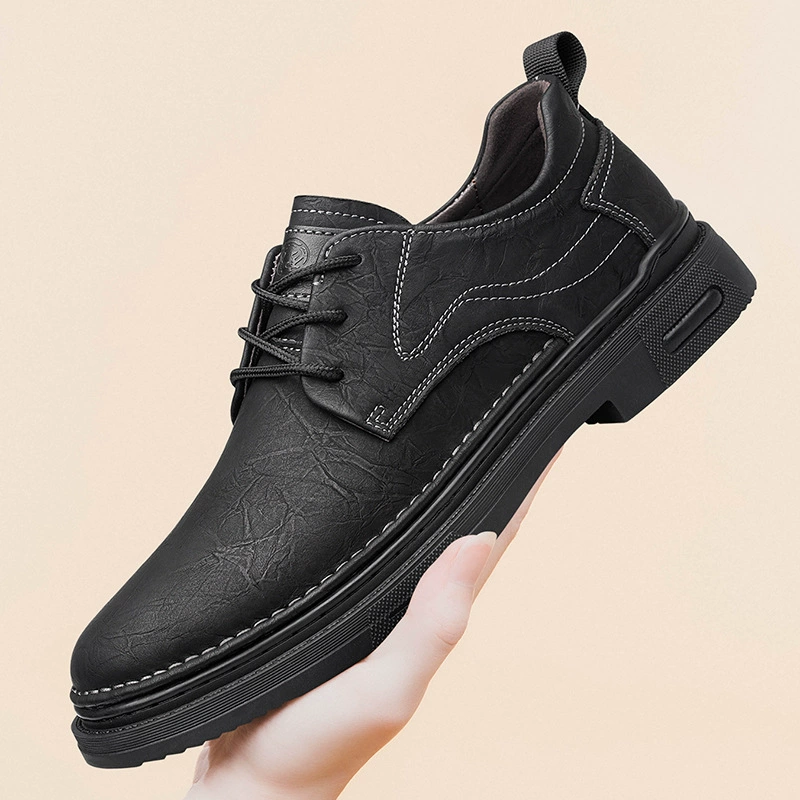 Прямая трансляция популярной классической мужской обуви из натуральной воловьей кожи, деловой повседневной кожаной обуви, дышащей четырехсезонной мужской обуви на мягкой подошве из мягкой кожи на шнуровке