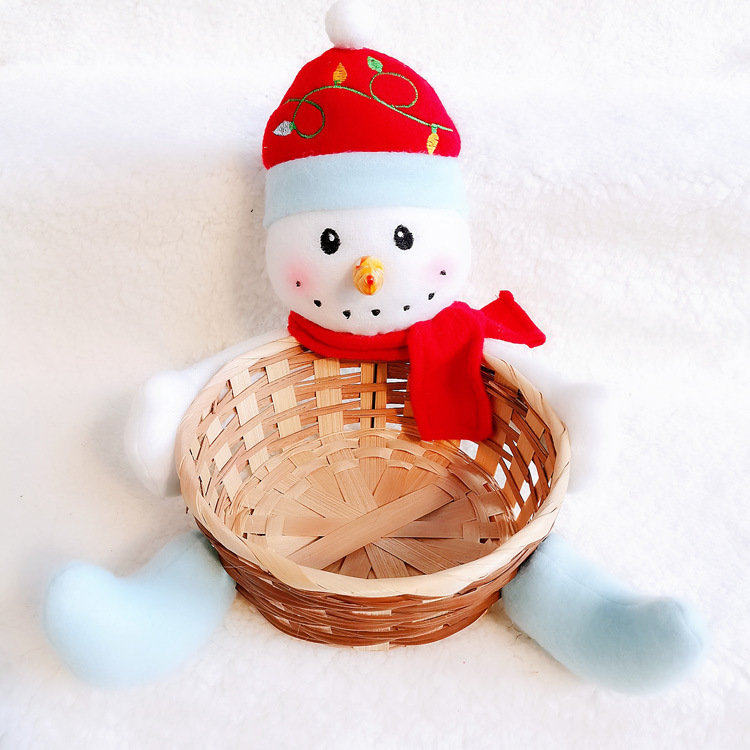 大型実用クリスマス竹かご家庭装飾サンタクロース収納かごホテルパーティー用品クリスマスキャンディーかご|undefined