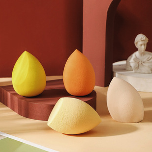Beauty makeup eggs do not eat powder dry and wet dual-use beauty makeup eggs wholesale independent packaging gourd drops oblique cut powder puff makeup eggs