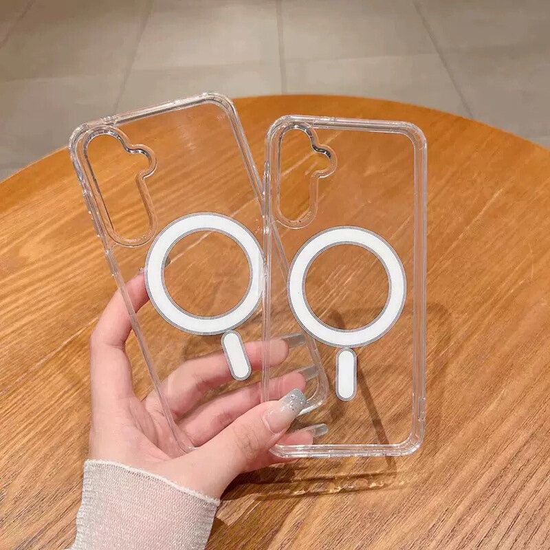 Cross-Border Applicable Samsung A54 Mobile Phone Case A05/A06 Anti-Fall Transparent Magnetic Case A16 Hard Shell Classy Note20