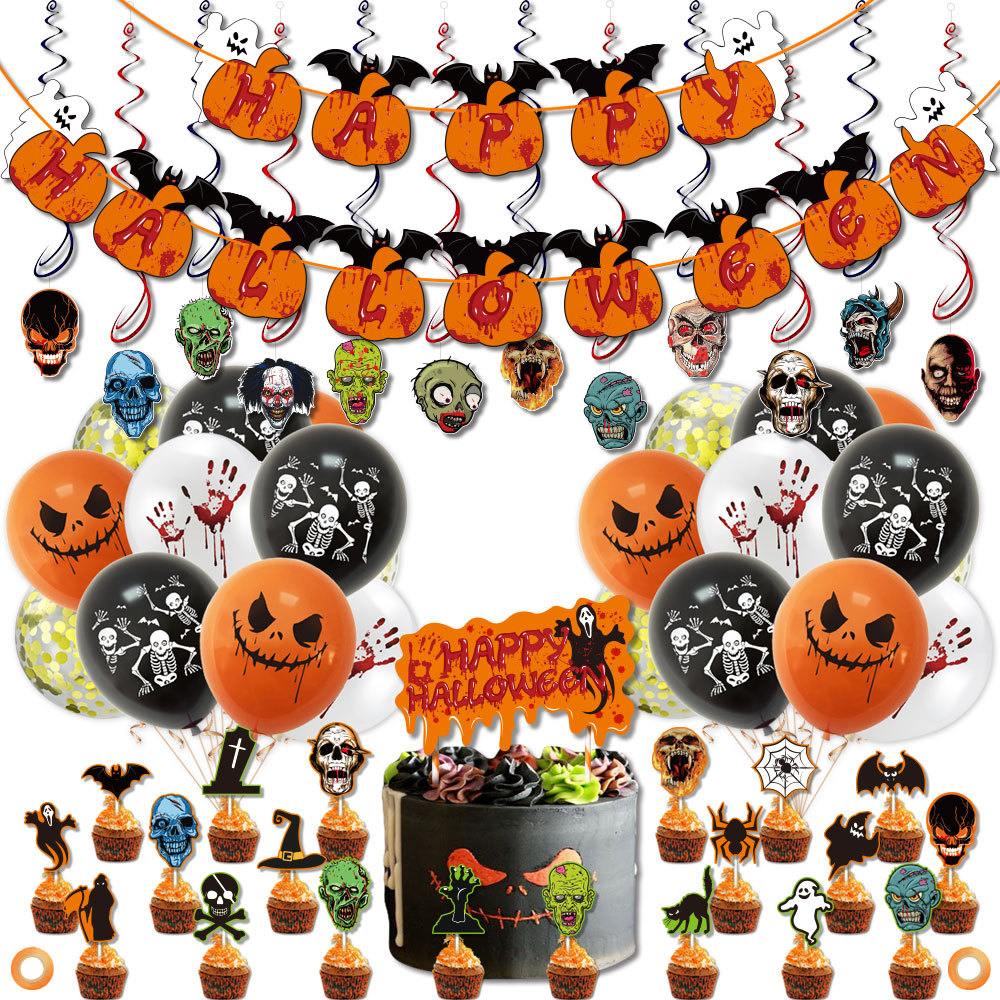 Halloween Skull Emulsion Party Balloons display picture 3