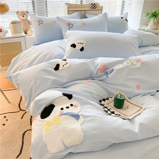 Class A cartoon cotton bed four-piece set cotton 2025 new boys children's student dormitory sheets three-piece set 4