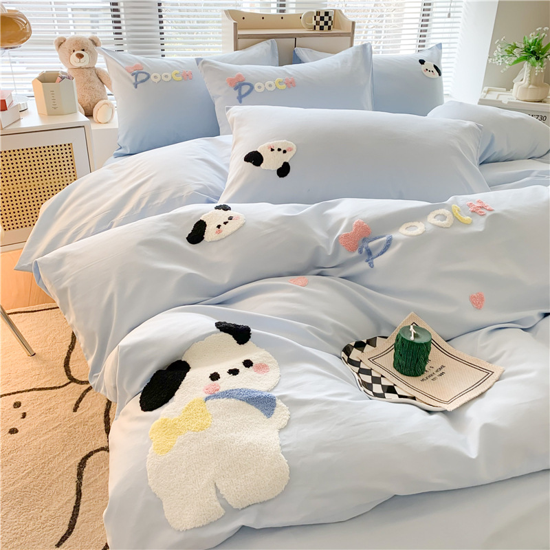 Class a Cartoon Pure Cotton Bed Set Four-Piece Set 2026 New Model Boys Children Student Dormitory Bed Sheet Three-Piece Set 4