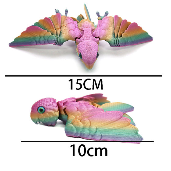 Cross-border 3D printing parrot crafts ornaments gift creative hand-made animal joints movement model toys
