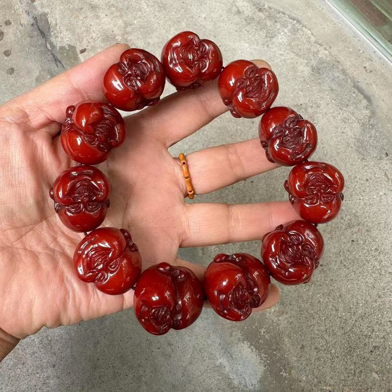 レトロな古い琥珀蜜蝋貔貅ブレスレット樹脂古い蜜蝋貔貅ブレスレットメンズブレスレットクロスボーダー新スタイル|undefined
