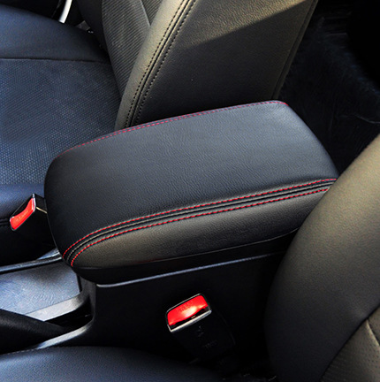 Armrest box, 06-22款吉利远景 06-22 Leather Protector - 06-10-black-leather-red-line-without-logo