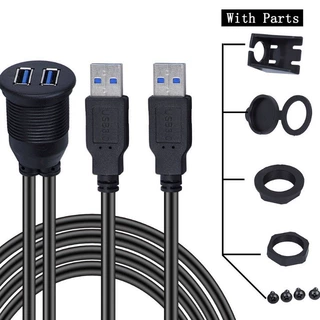 USB面板线USB3.0兼容USB2.0面板数据延长线 USB3.0汽车防水线 1米