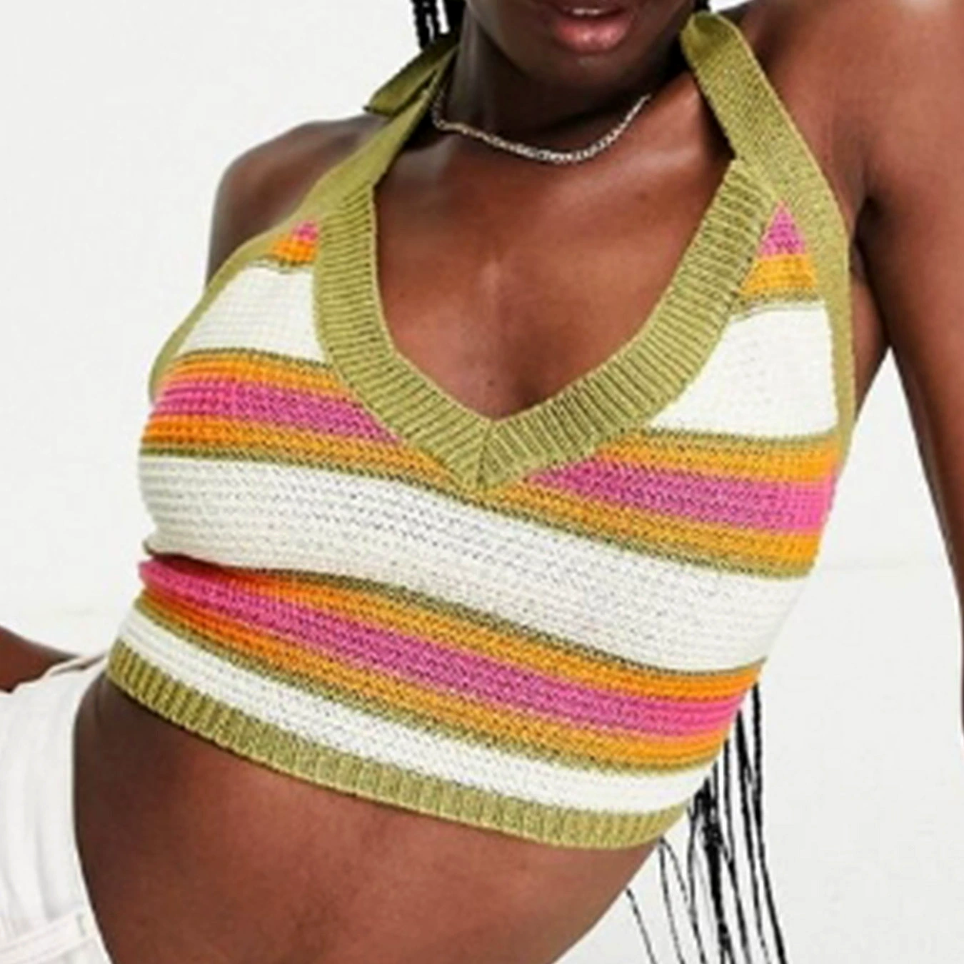 Внешняя торговля Трансграничная Европа, Европа и Амазонка Источник Женский трикотаж без рукавов с воротником, камзол, пляжный стиль весна и лето