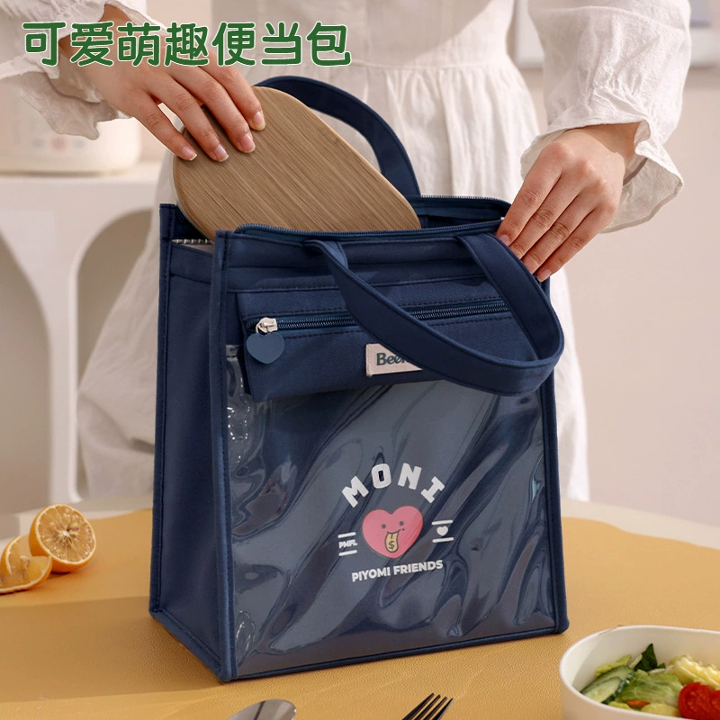 Ручной вместительный мультяшный ланч-бокс, милый пакет для учеников начальной школы, термобокс, сумка для еды