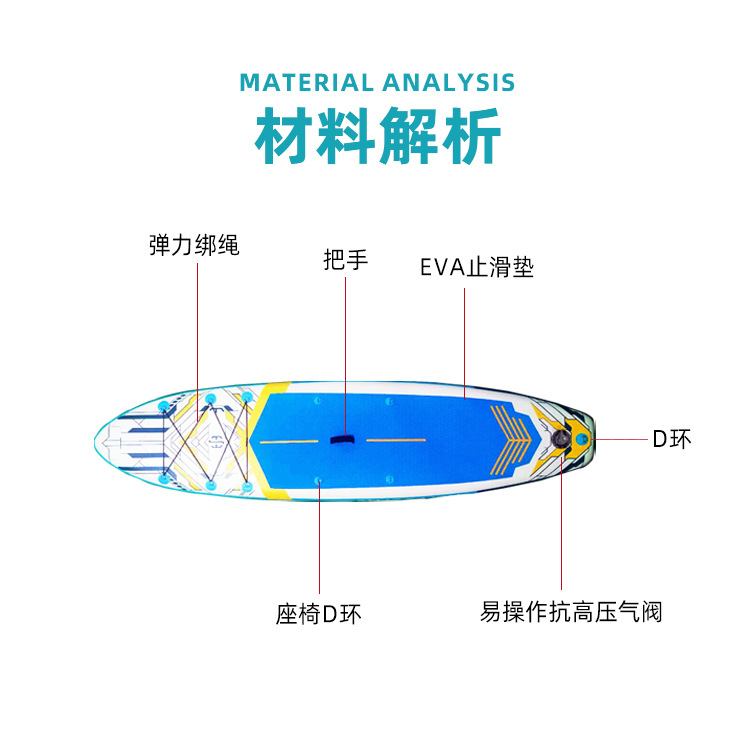 Tablero de paddle de surf inflable al aire libre Tablero de paddle de surf acuático SUP Tablero de paddle de pesca casual Material de trefilado de PVC grueso