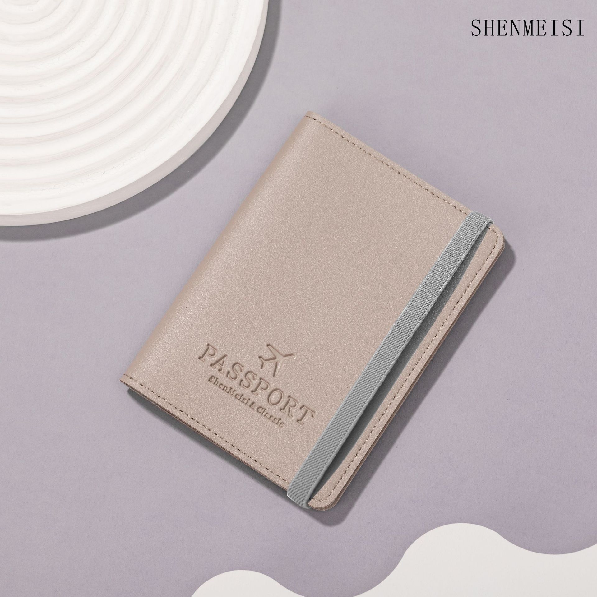 Clip de pasaporte gris claro