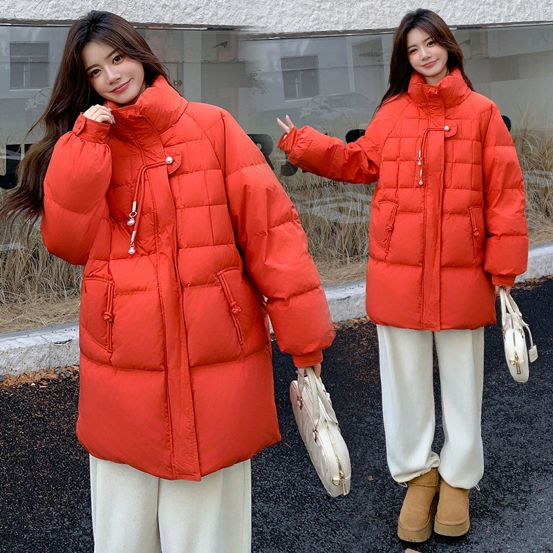 2024 зимний новый реальный выстрел большого размера свободный толстый MM плюс удобрение увеличить 200 кг пуховик средней и длинной куртки 222