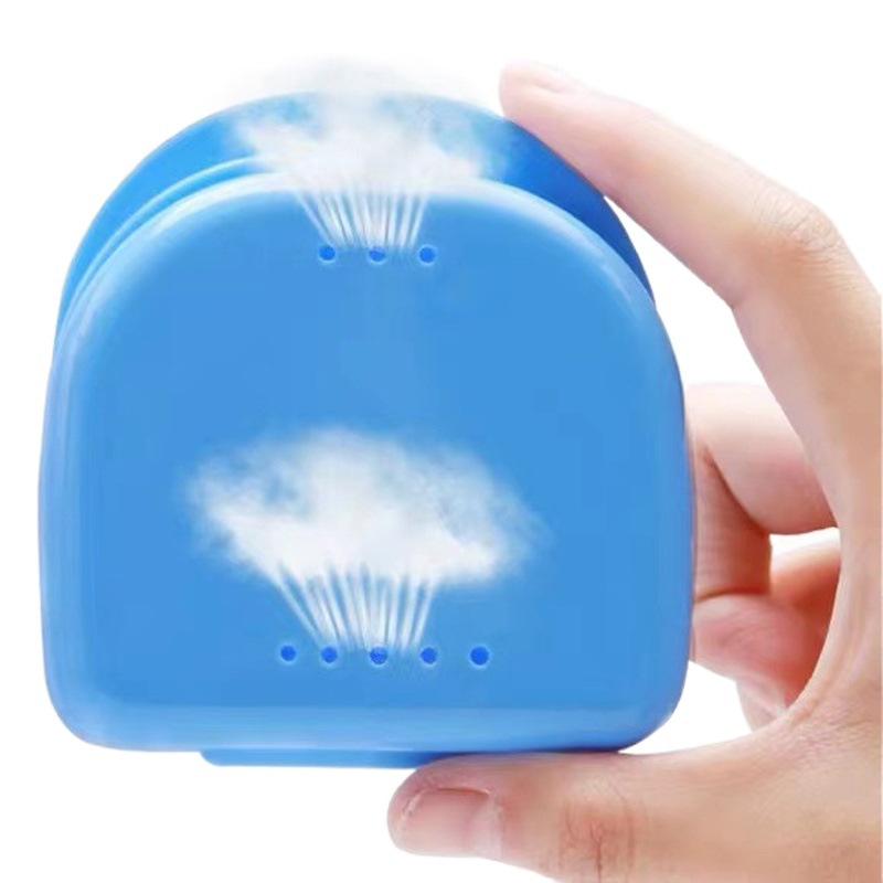 Factory wholesale plastic denture box denture dust-free storage box holder storage box sealed tight with lock hook box
