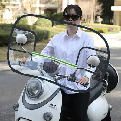 Transparent Rainproof Film with – Motorcycle front windshield - black-upper-windshield-windshield