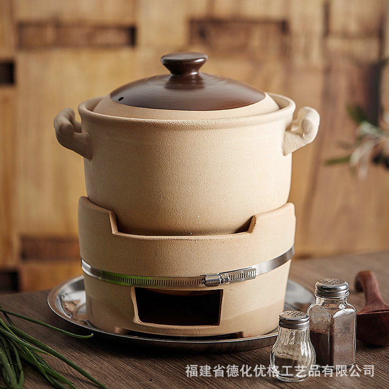 砂锅炖锅煲汤家用燃气煤气灶专用老式传统粗陶土煲仔饭锅木碳炉子