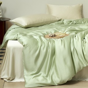 Nordic Light Luxury 60 Lanjing Tencel Double Bed Hat Simple Solid Color Summer Naked Sleeping Double-Sided Ice Silk Single Quilt Cover