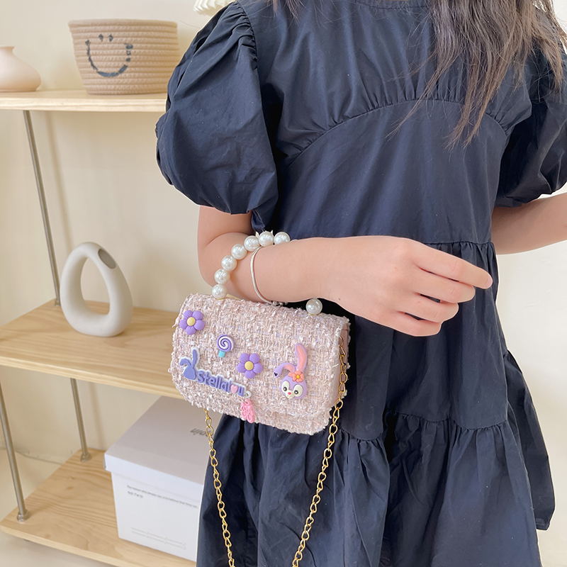 2023 New Stardust Children's Small Backpack Chic Little Princess Pearl Top Handle Bag Fashion Girl Crossbody Bag Trend