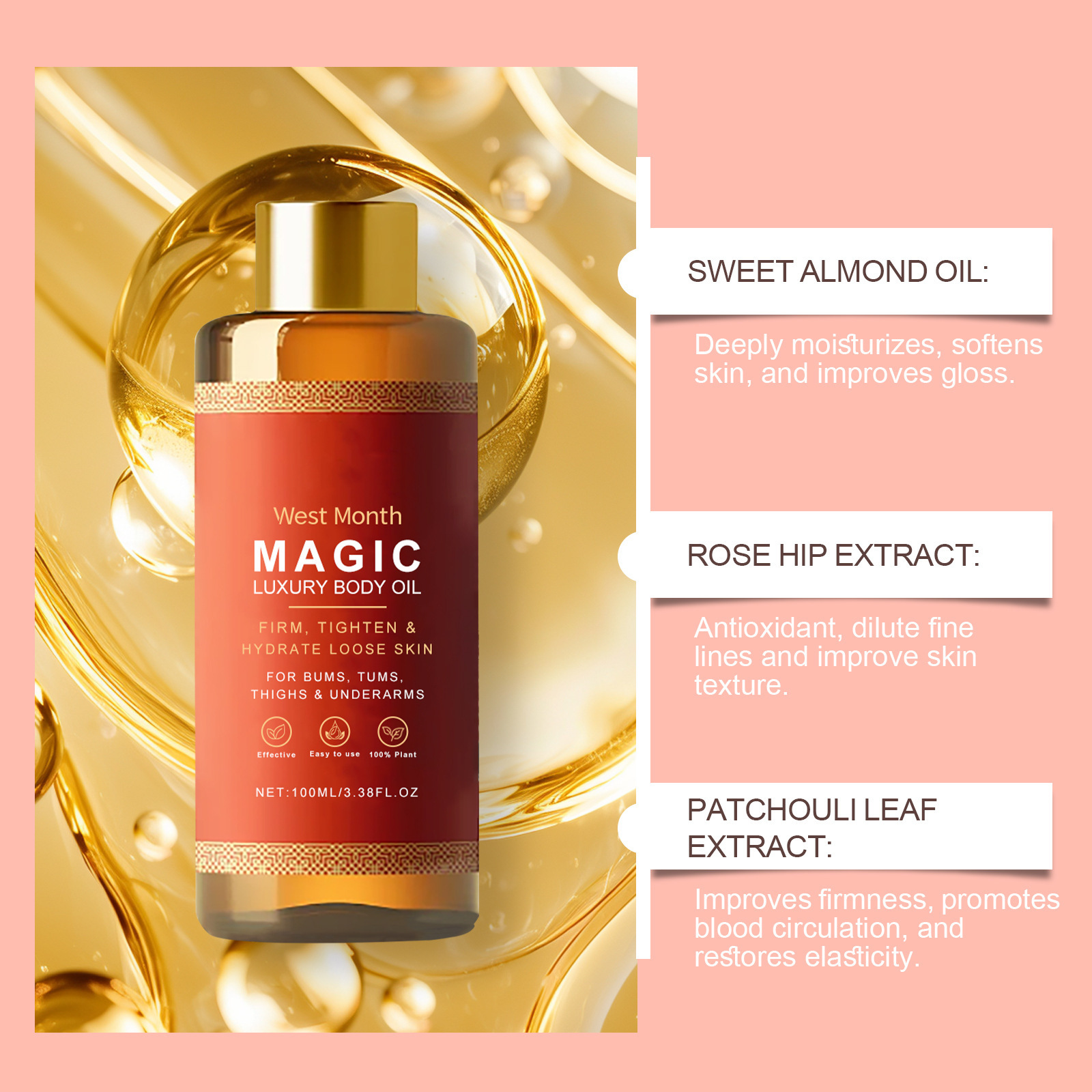 Besque Magic Body Oil 魔术身体油，滋润紧致保湿身体按摩油-阿里巴巴