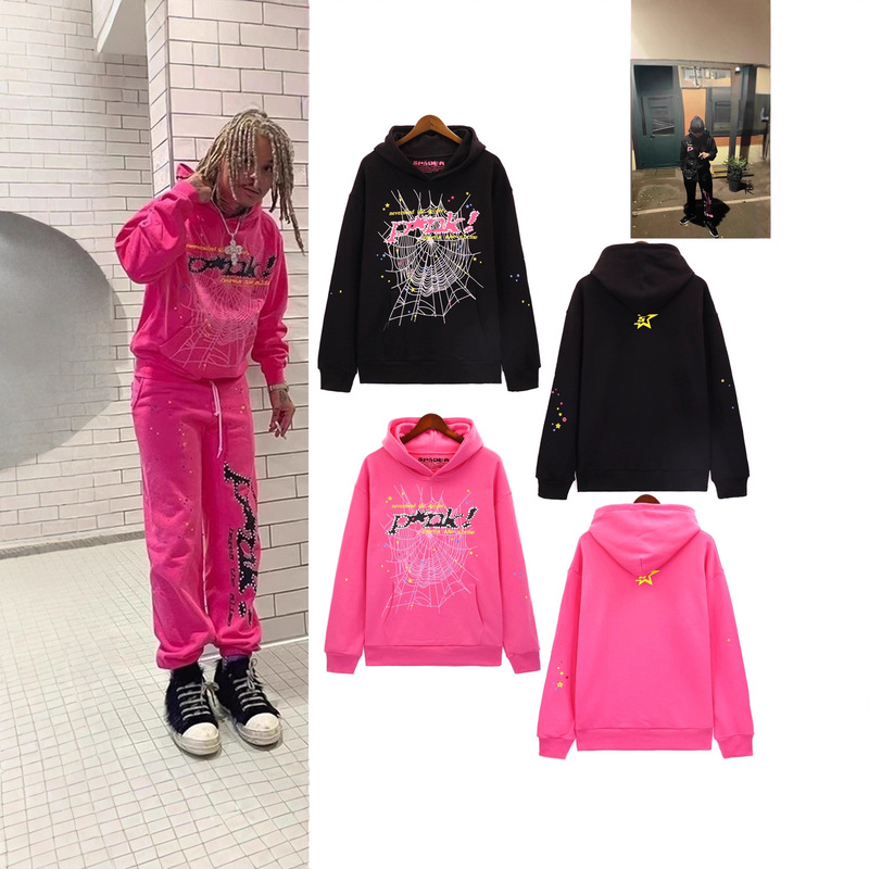 Real Shot of Young Thug's Same Style Sp5Der Hoodie Couple's Pure Cotton Hooded Pullover Sweatshirt Real Shot of Young Thug's Same Style Sp5Der Hoodie Couple's Pure Cotton Hooded Pullover Sweatshirt