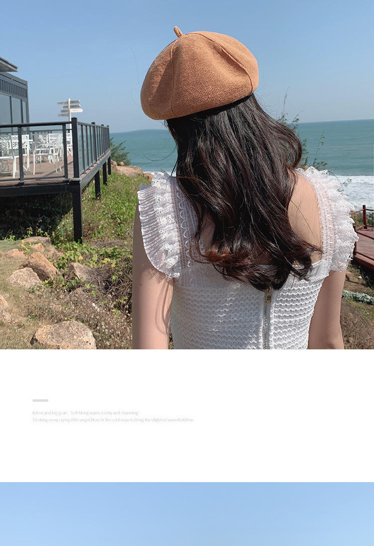 Solid Color Breathable Beret Octagonal Hat NSKJM104126