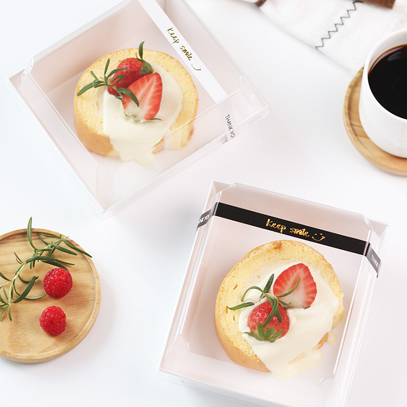 Net Celebrity Cake Roll Packaging Box Square Transparent Tiramisu Baking West Point Sandwich Bread Packaging Box