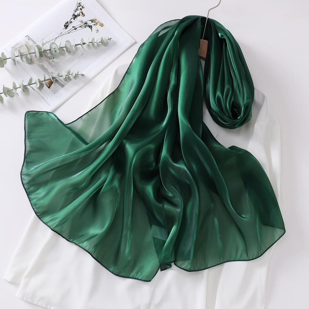 Femmes Élégant Style Vintage Couleur Unie Organza Écharpe En Soie display picture 20