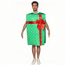 亚马逊TEMU跨境圣诞节服装成人礼物盒角色扮演服圣诞精灵派对演出