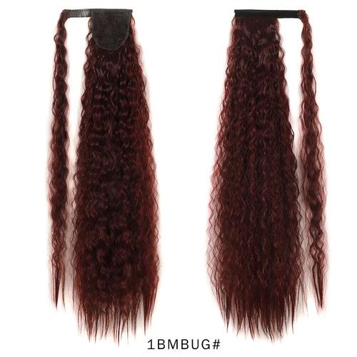 85cm Velcro corn perm ponytail, extended corn perm ponytail, foreign trade curly ponytail