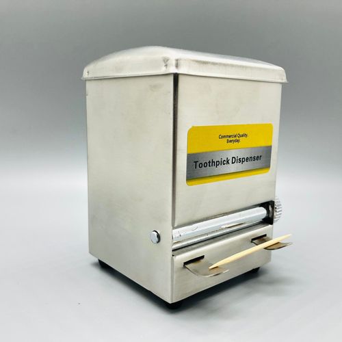 Stainless steel mechanical twist type retro creative Coke vending machine toothpick box 304 stainless steel toothpick holder