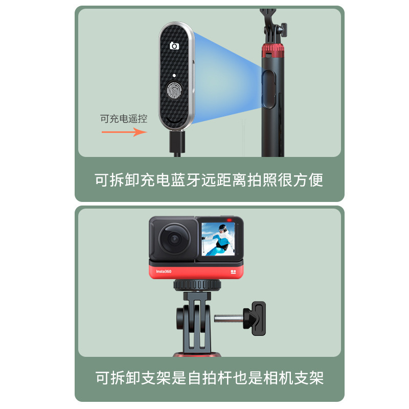 Directo de fábrica teléfono móvil soporte en vivo trípode tubo aleación Aluminio 1,6 M selfie stick Bluetooth control remoto Luz relleno