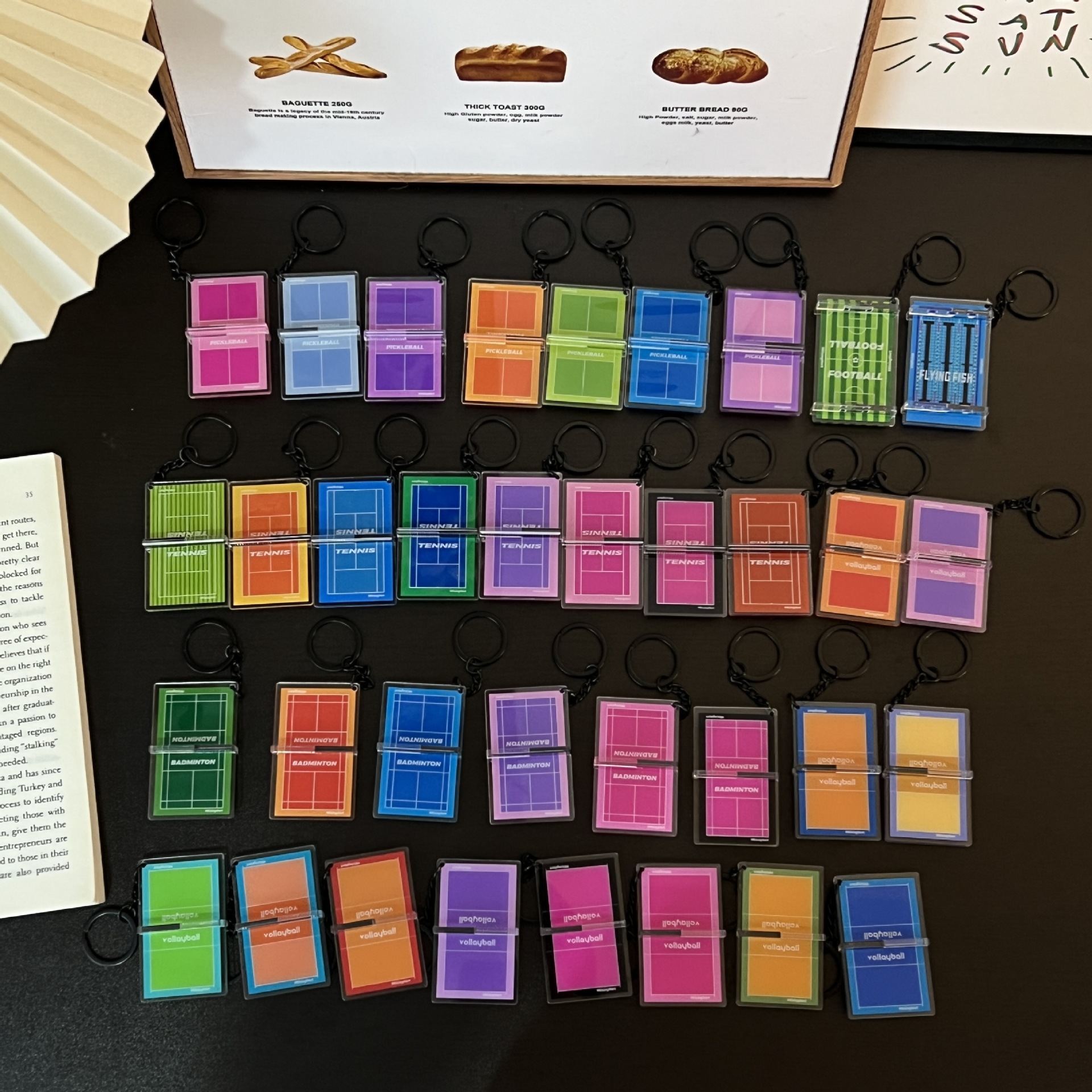 New Cross-Border Three-Dimensional Acrylic Sports Stadium Keychain, Sports Souvenir, Bag Pendant, Cultural and Creative Small Gift