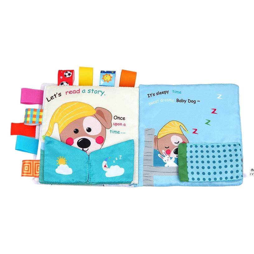 Cachorro bebé libro de tela Bebé desgarrable educación temprana ilustración educativa libro de juguete se puede comer en la entrada sin Desvanecerse