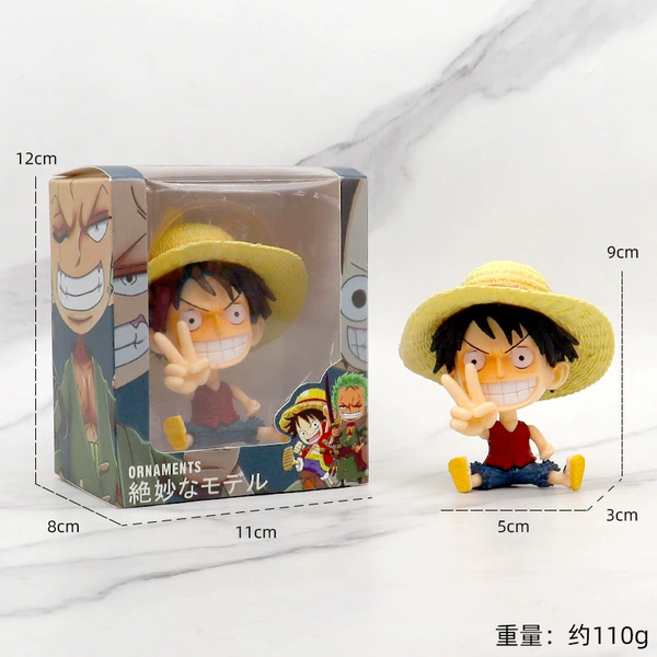 Q version sitting posture Luffy-window box installation
