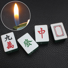 WM0090 Creative Personalized Open Flame Inflatable Lighter Metal Shape Mahjong Lighter Wholesale