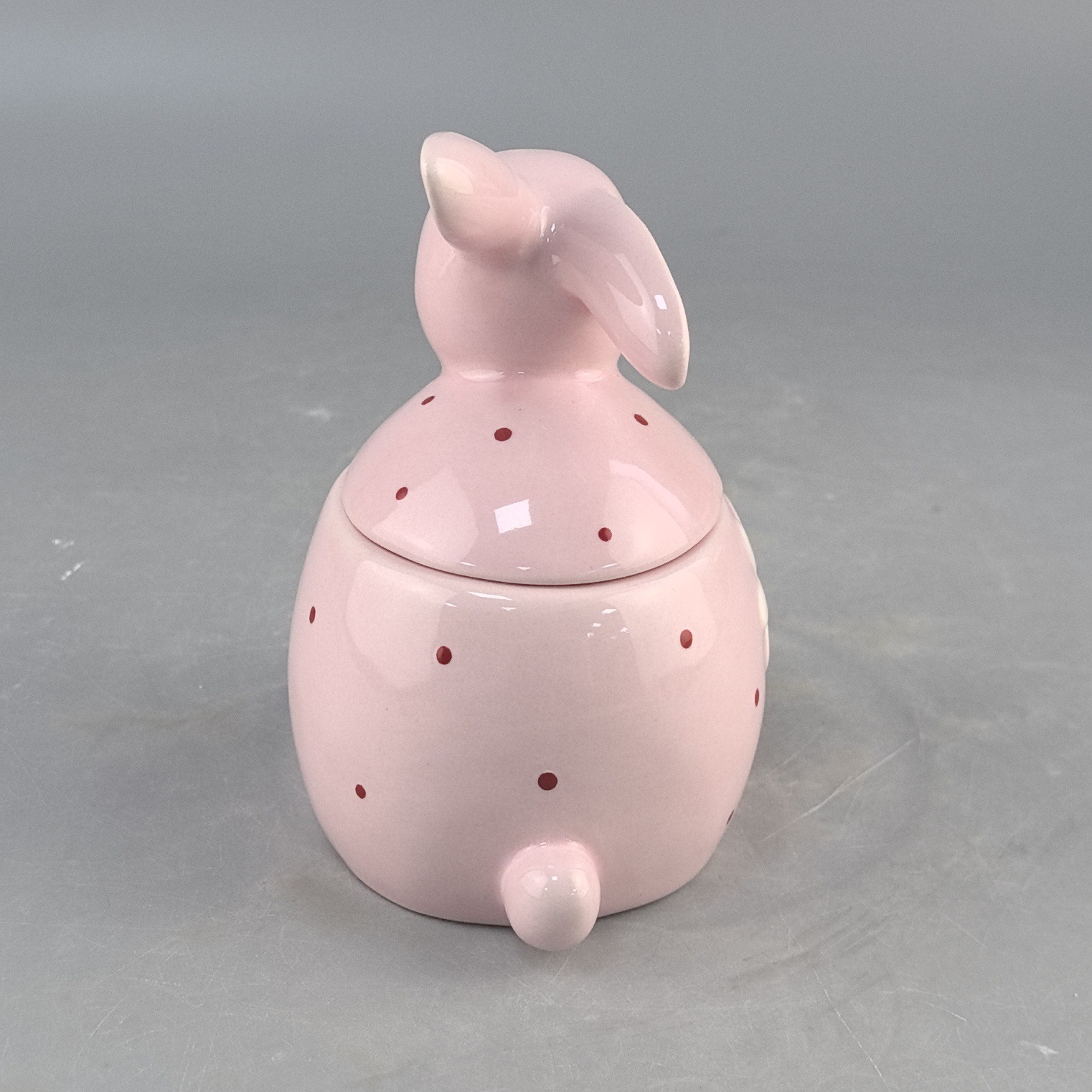 [Pascua] Tarro de conejo lindo personalizado hecho a mano cerámica conejito de Pascua decoración simple accesorios para el hogar