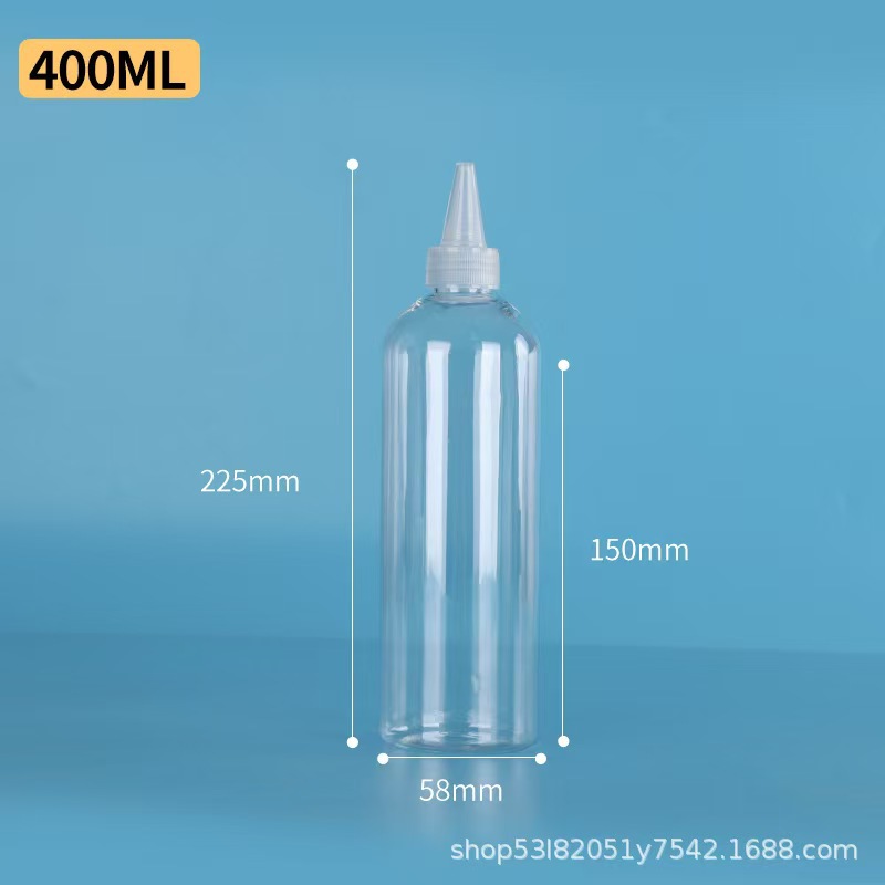 Botellas de boca puntiaguda exprimidas transparentes al por mayor al contado de 30 ML 50 ml en botellas de plástico PET en botellas vacías de pigmento de pegamento