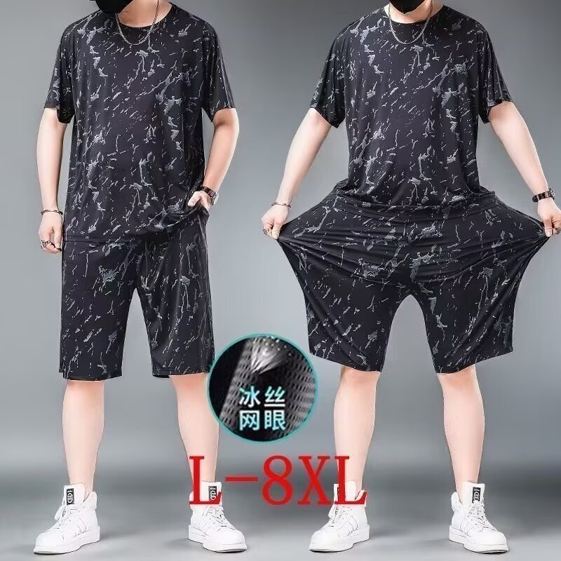 Large Size Quick-Drying Men's Summer Camouflage Trendy Breathable Short-Sleeved T-Shirt and Shorts Two-Piece Set Cheap Casual Sportswear Large Size Quick-Drying Men's Summer Camouflage Trendy Breathable Short-Sleeved T-Shirt and Shorts Two-Piece Set Cheap Casual Sportswear