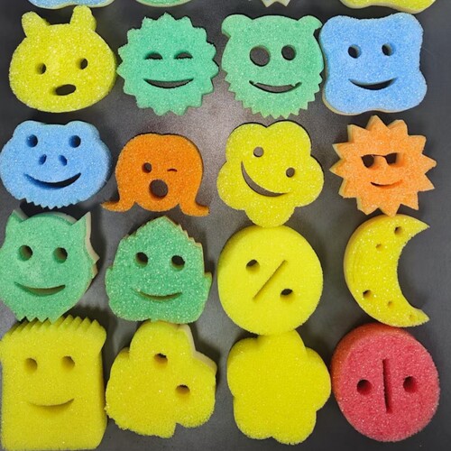 Smiley Dady Magic Cleaning Brush Kitchen Decontamination Scrub Cleaning Pot Sponge Washing Brush Smiley Cleaning Brush