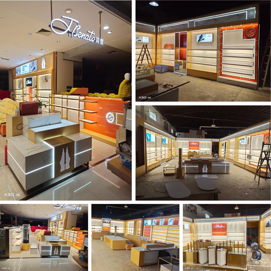 外贸出口整店输出货架招牌展示柜灯箱发光字定制工厂