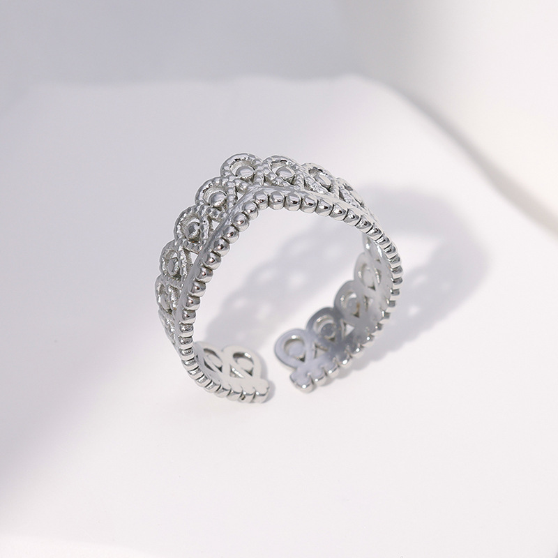 Fashion Crown Stainless Steel Open Ring 1 Piece