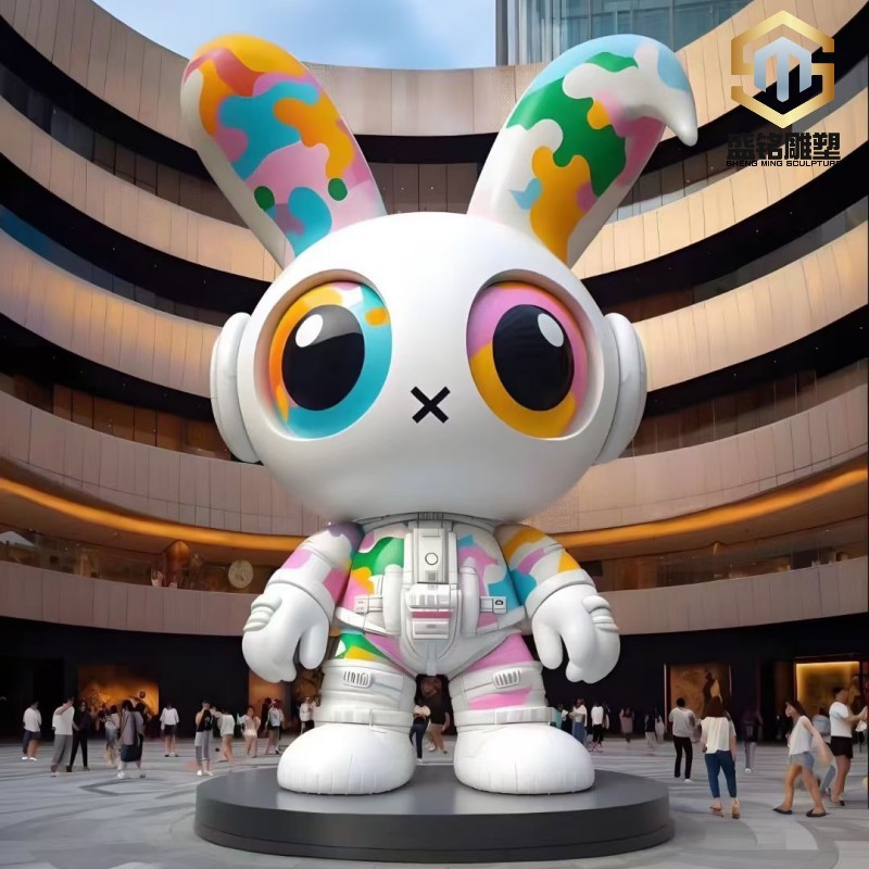 玻璃钢卡通雕塑商场广场美陈大型卡通造型人偶彩绘创意树脂大摆件