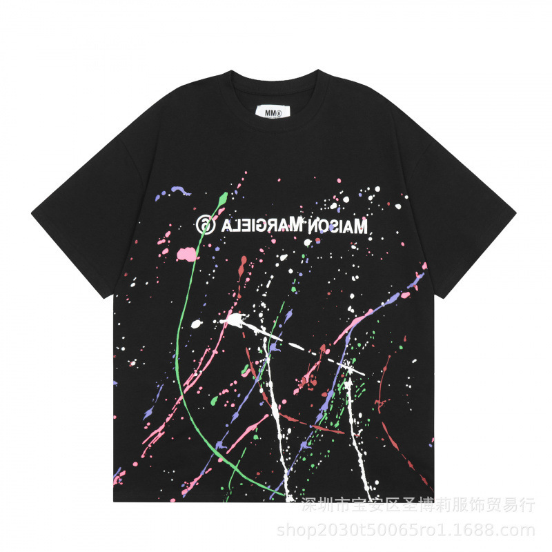 クロスボーダー メゾン マルジェラ マルジェラ デジタル プリント MM6 ピュアコットン 高品質 メンズ Tシャツ レディース 半袖 トレンド|undefined