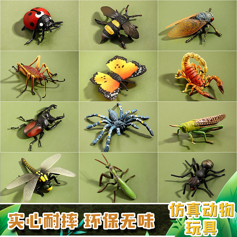 Children's Simulation Insect Model Toy Spider Bee Butterfly Mantis Dragonfly Children's Educational Early Education Ornaments