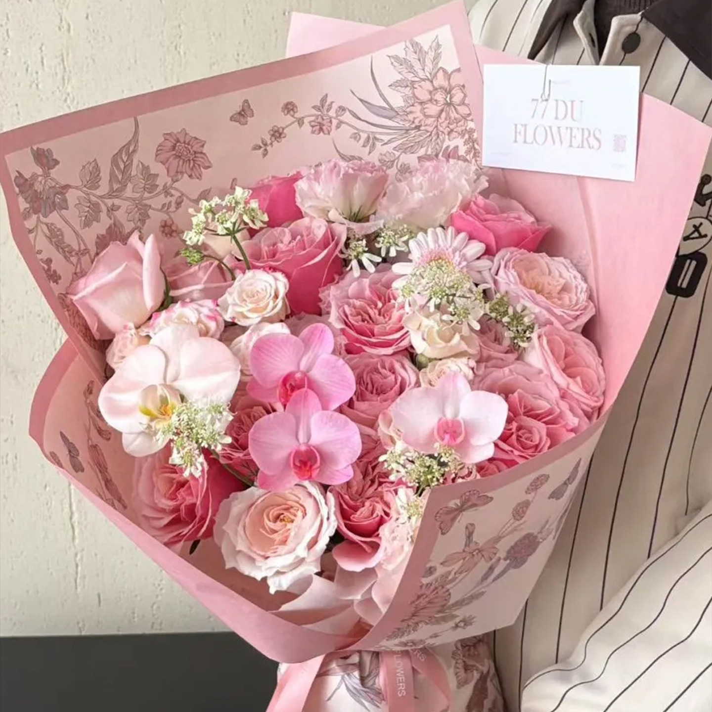 新款觅花记包装纸玫瑰花束包花纸牛皮纸花店花艺鲜花包装材料批发