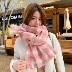 Douyinと同じスタイルのDido 2025冬用暖かいスカーフ、女の子用、キュートで高級感のある模造カシミヤカップルネックスカーフ
